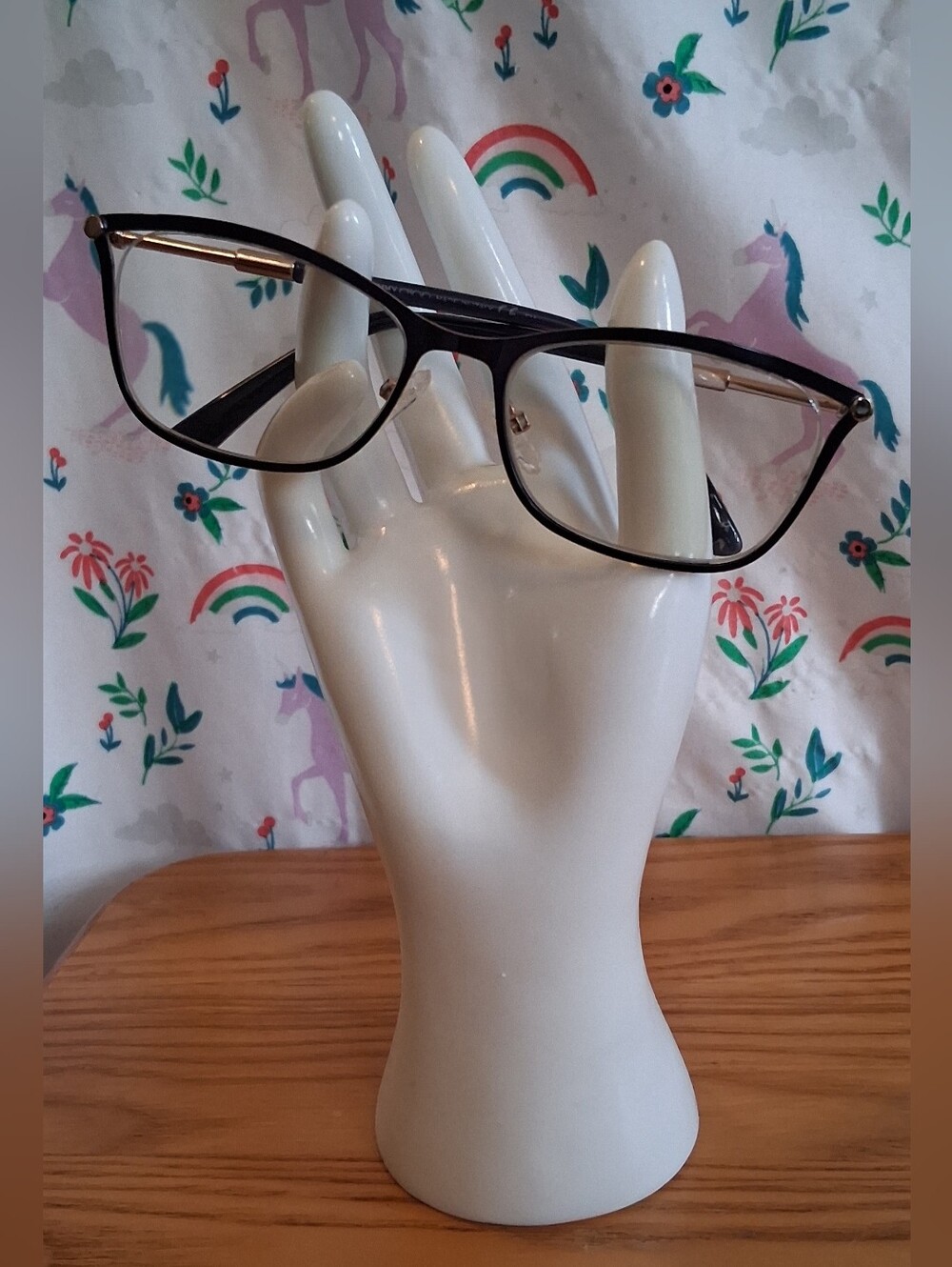EUC Jimmy Choo JC203 Navy & Gold Tone Cat Eye Keyhole Reading Glasses Frames